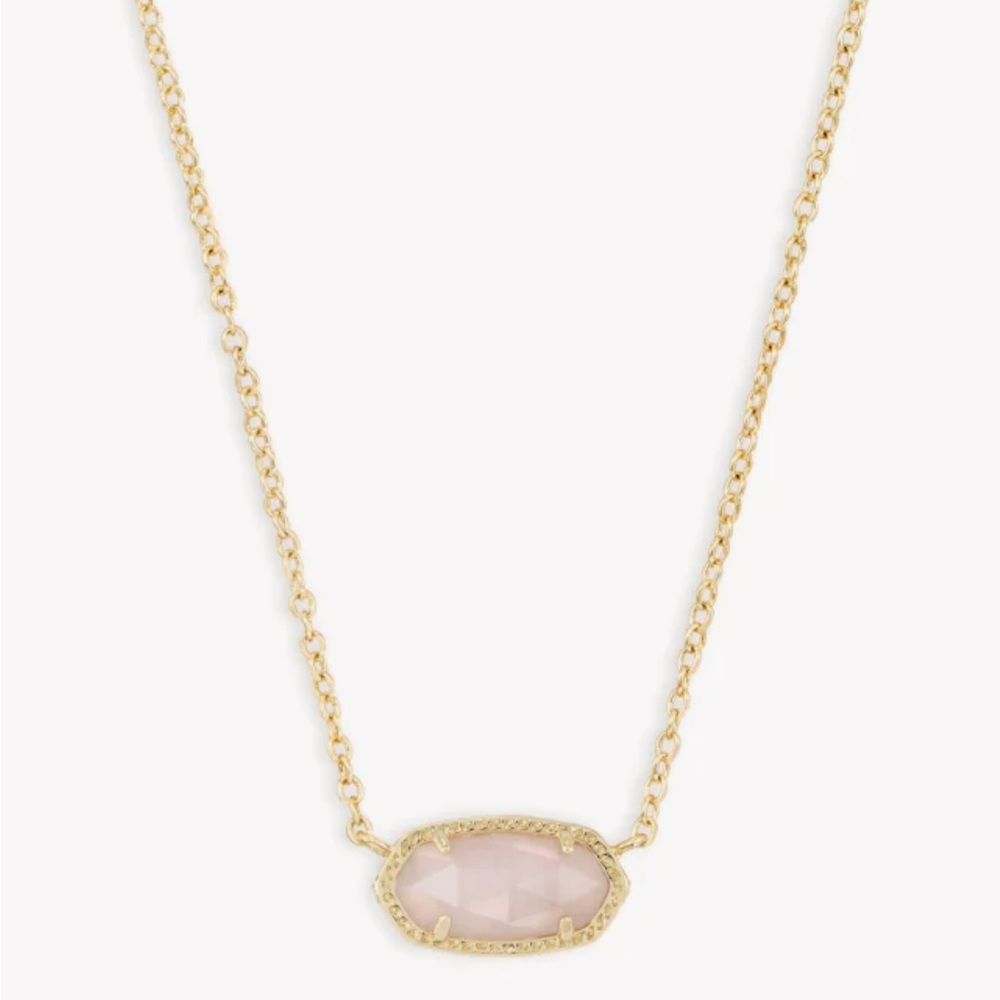 Kendra Scott Elisa Gold pendent necklace in rose quartz